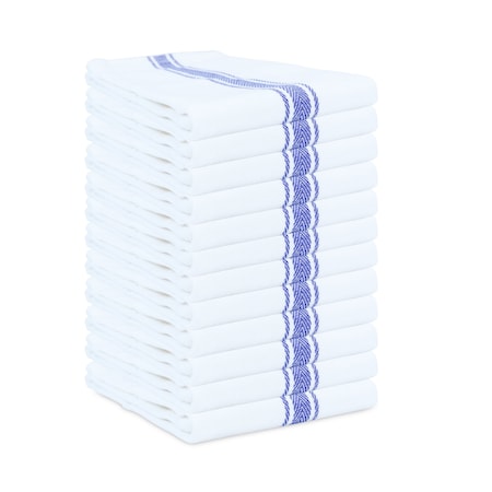 Monarch Brands Herringbone Tea Towels , Blue, 288PK SC-HTRB-24-CS